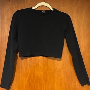 Los Angeles Apparel Garment Dye Long Sleeve Crop Top XL